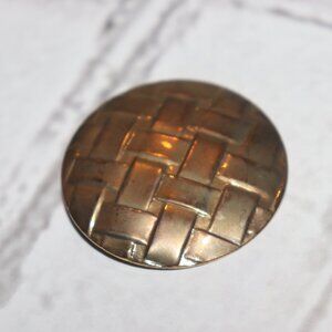 Beautiful vintage weaved circle gold scarf clip 1.5"